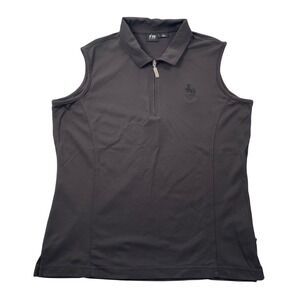 NVO Polo Shirt‎ Top Womens Large Black Sleeveless Golf Redding Country Club CT